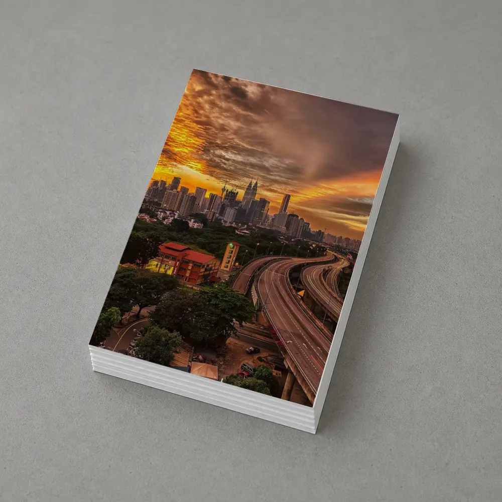 Kuala Lumpur Skyline Fiery Sunset Cityscape – Postcards