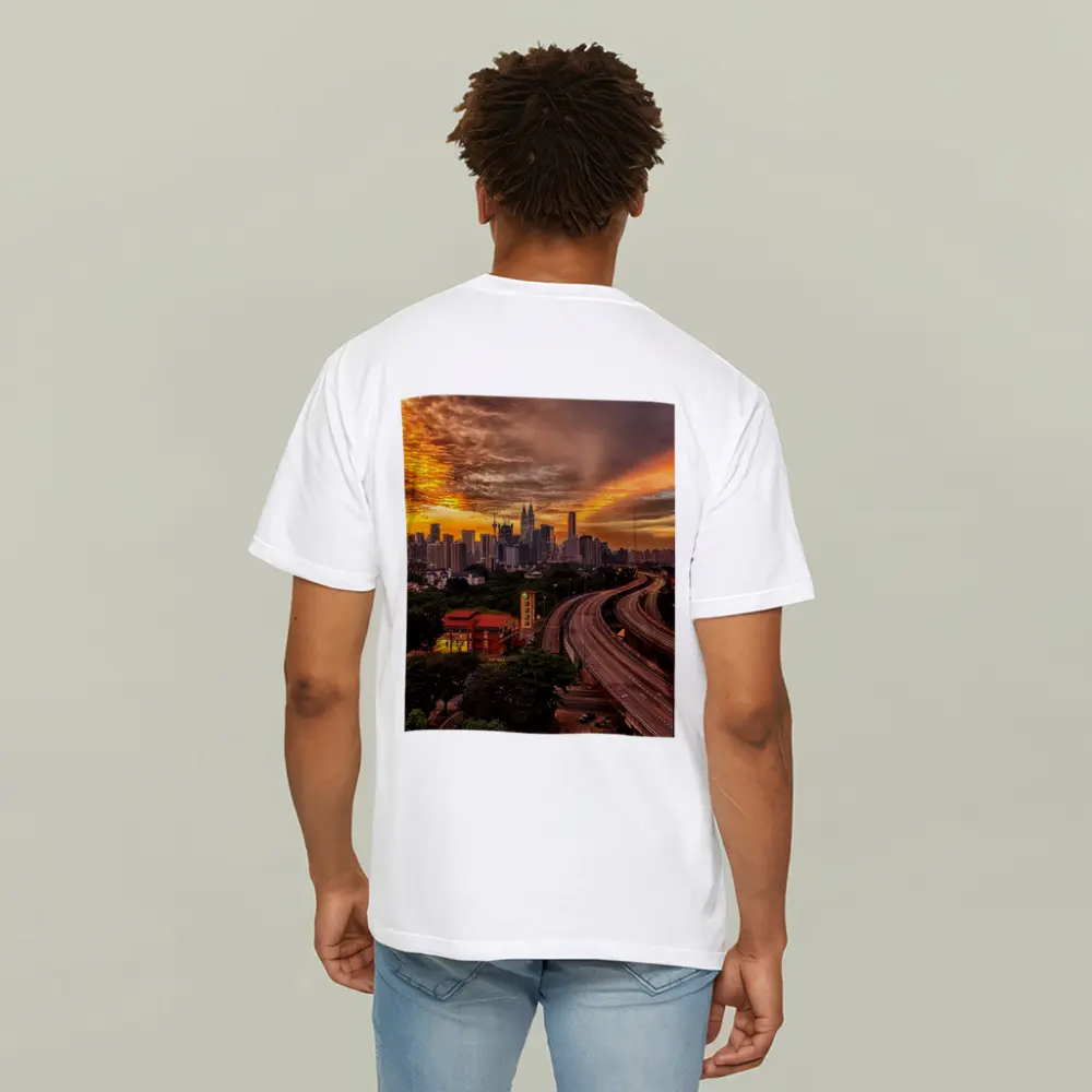 Kuala Lumpur Skyline Fiery Sunset Cityscape – T-Shirts