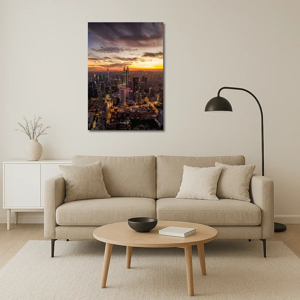 Kuala Lumpur Skyline at Golden Sunset – Wall Art