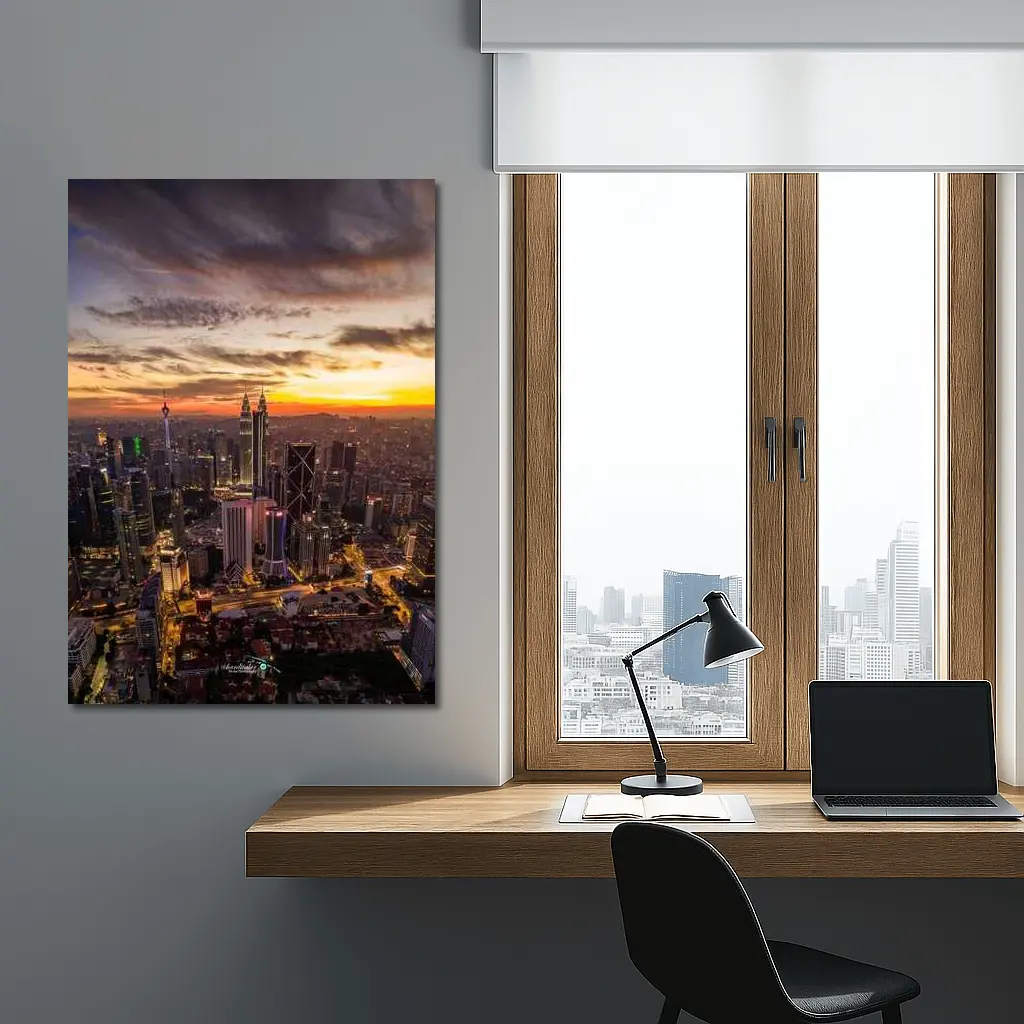 Kuala Lumpur Skyline at Golden Sunset – Wall Art