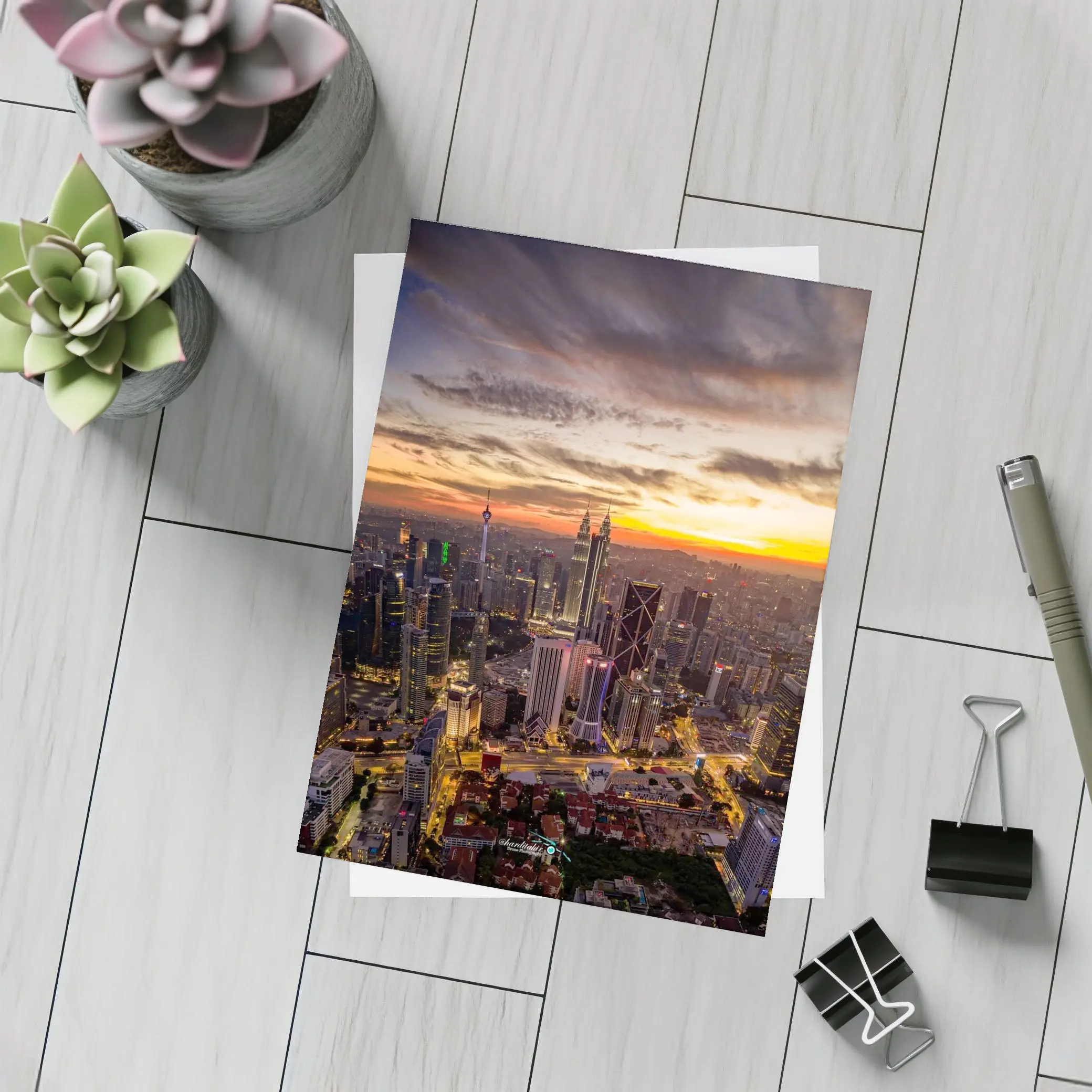 Kuala Lumpur Skyline at Golden Sunset – Postcards