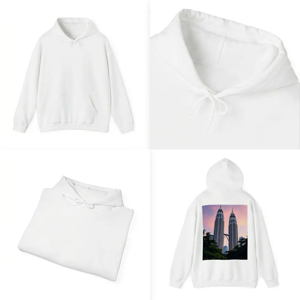 Petronas Twin Towers Pink Sunset Sky – Hoodies