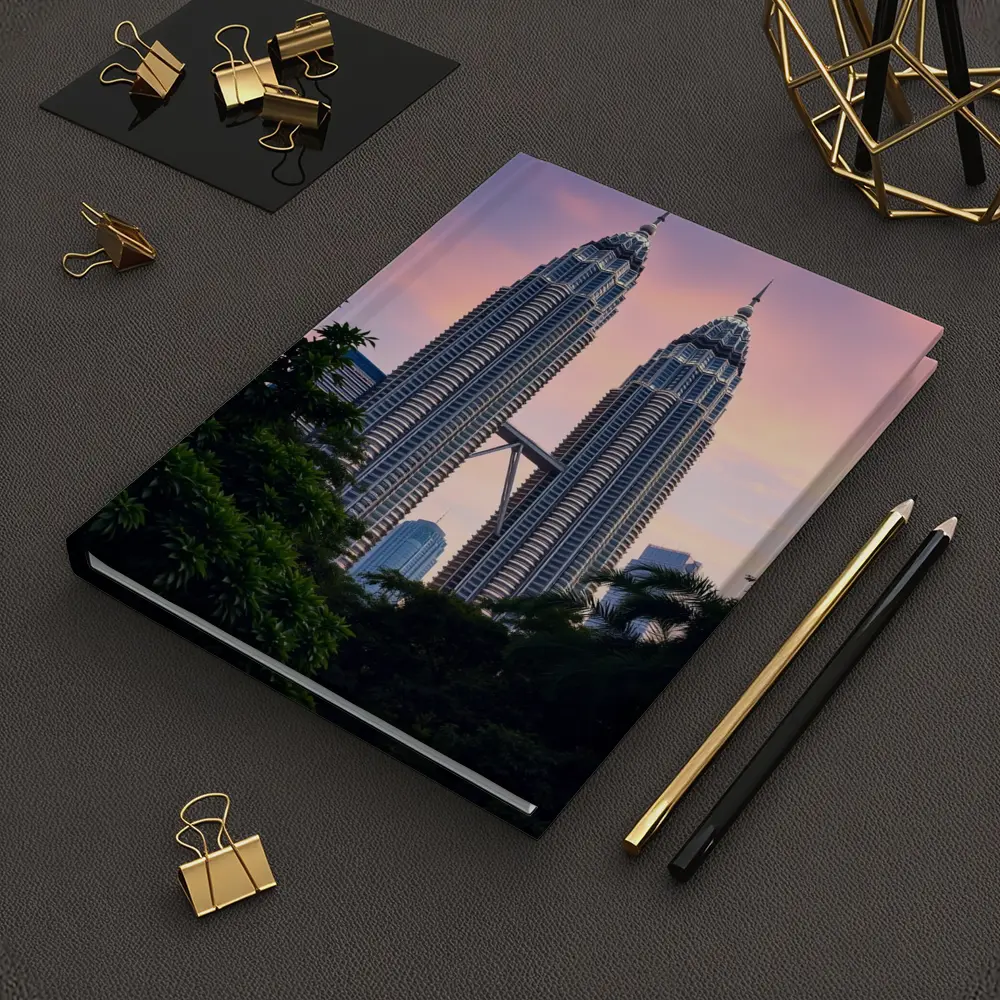 Petronas Twin Towers Pink Sunset Sky – Notebooks