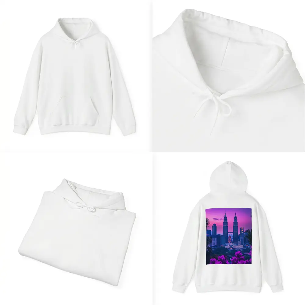 Petronas Towers Kuala Lumpur Purple Sunset Sky – Hoodies