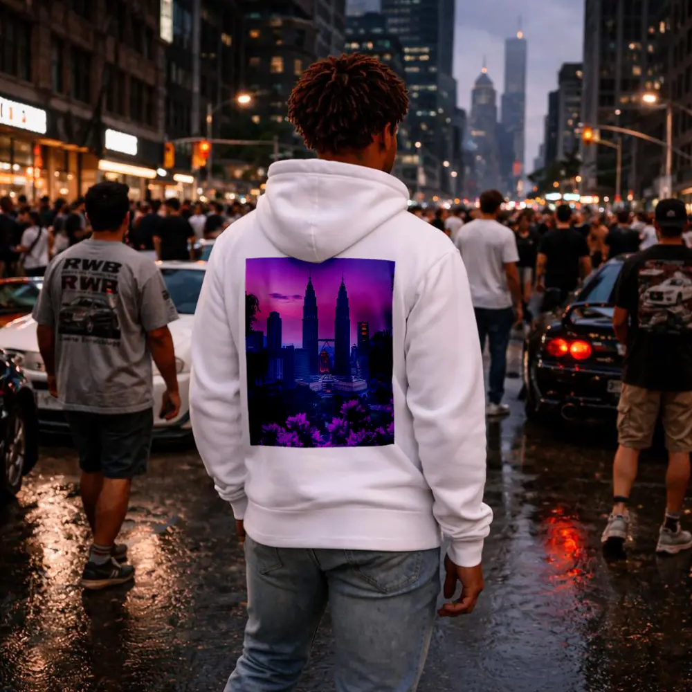 Petronas Towers Kuala Lumpur Purple Sunset Sky – Hoodies