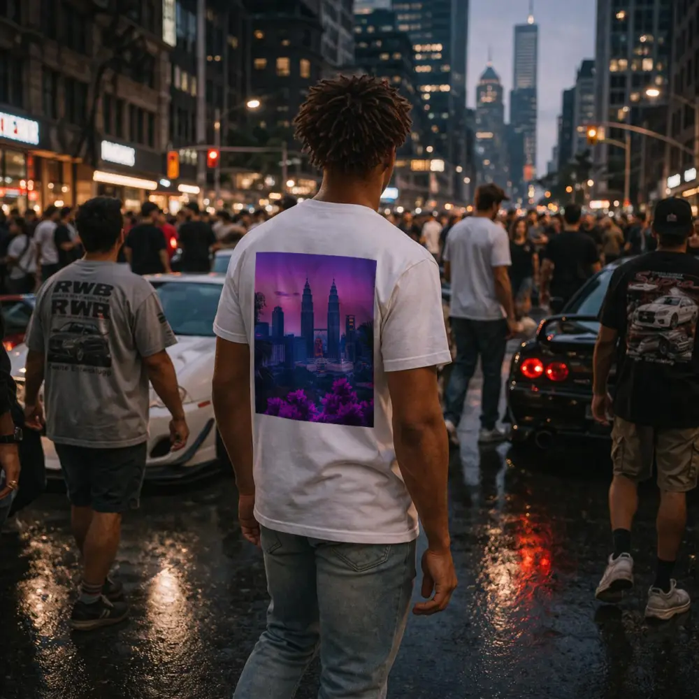 Petronas Towers Kuala Lumpur Purple Sunset Sky – T-Shirts