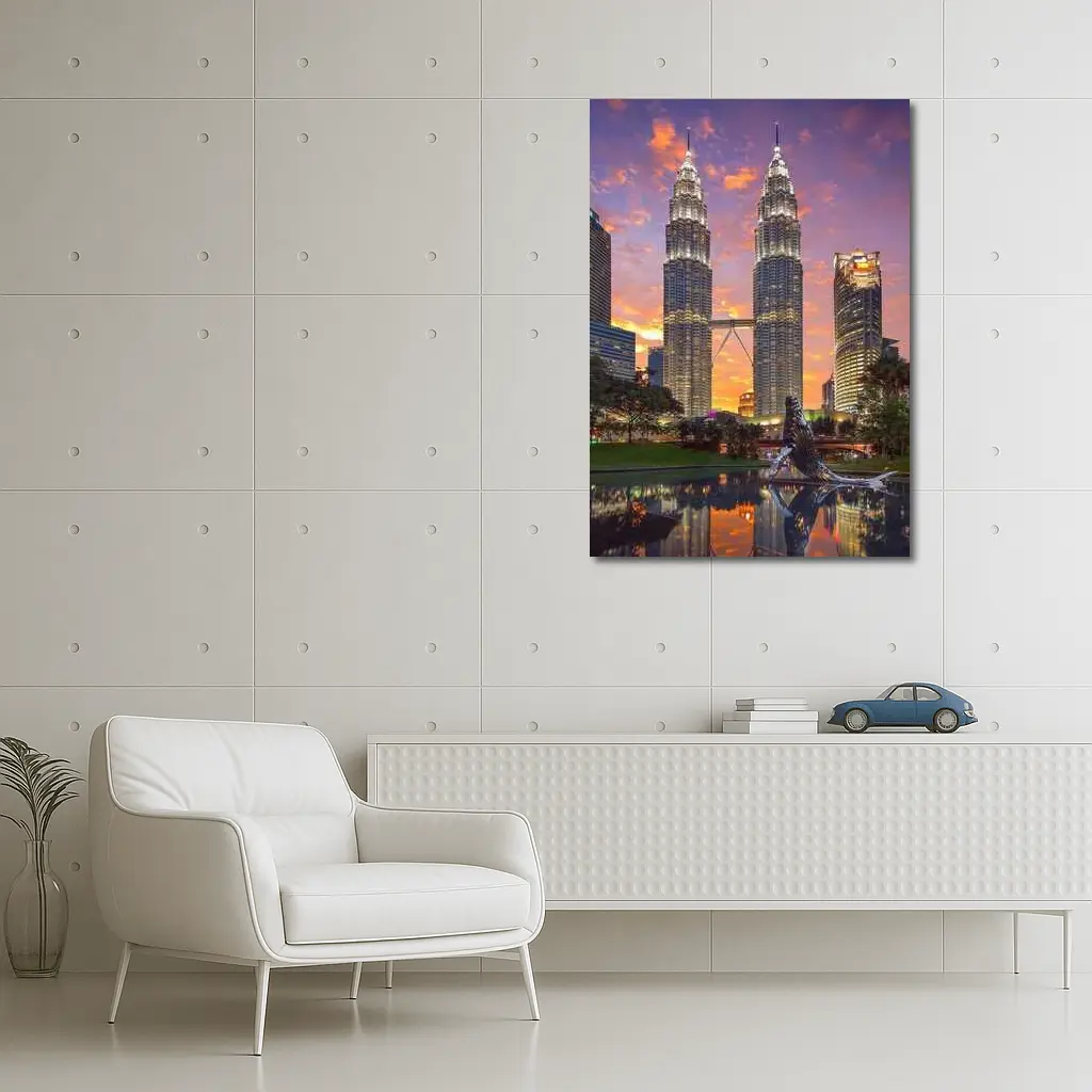Petronas Twin Towers Kuala Lumpur Sunset Sky – Wall Art