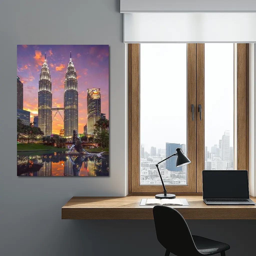 Petronas Twin Towers Kuala Lumpur Sunset Sky – Wall Art