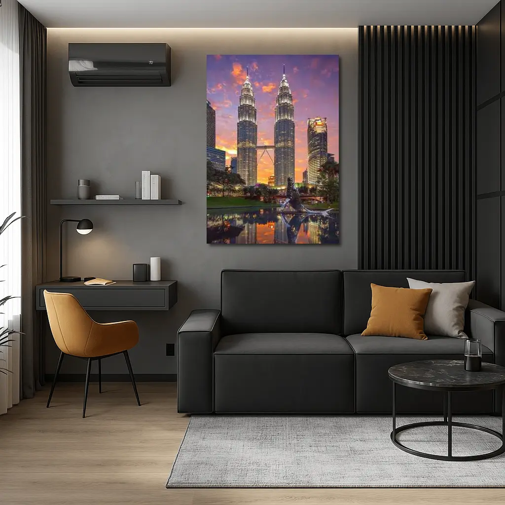 Petronas Twin Towers Kuala Lumpur Sunset Sky – Wall Art