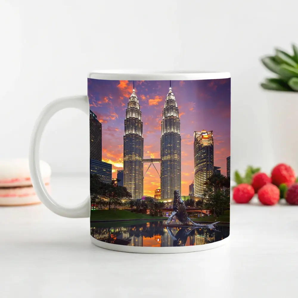Petronas Twin Towers Kuala Lumpur Sunset Sky – Mugs