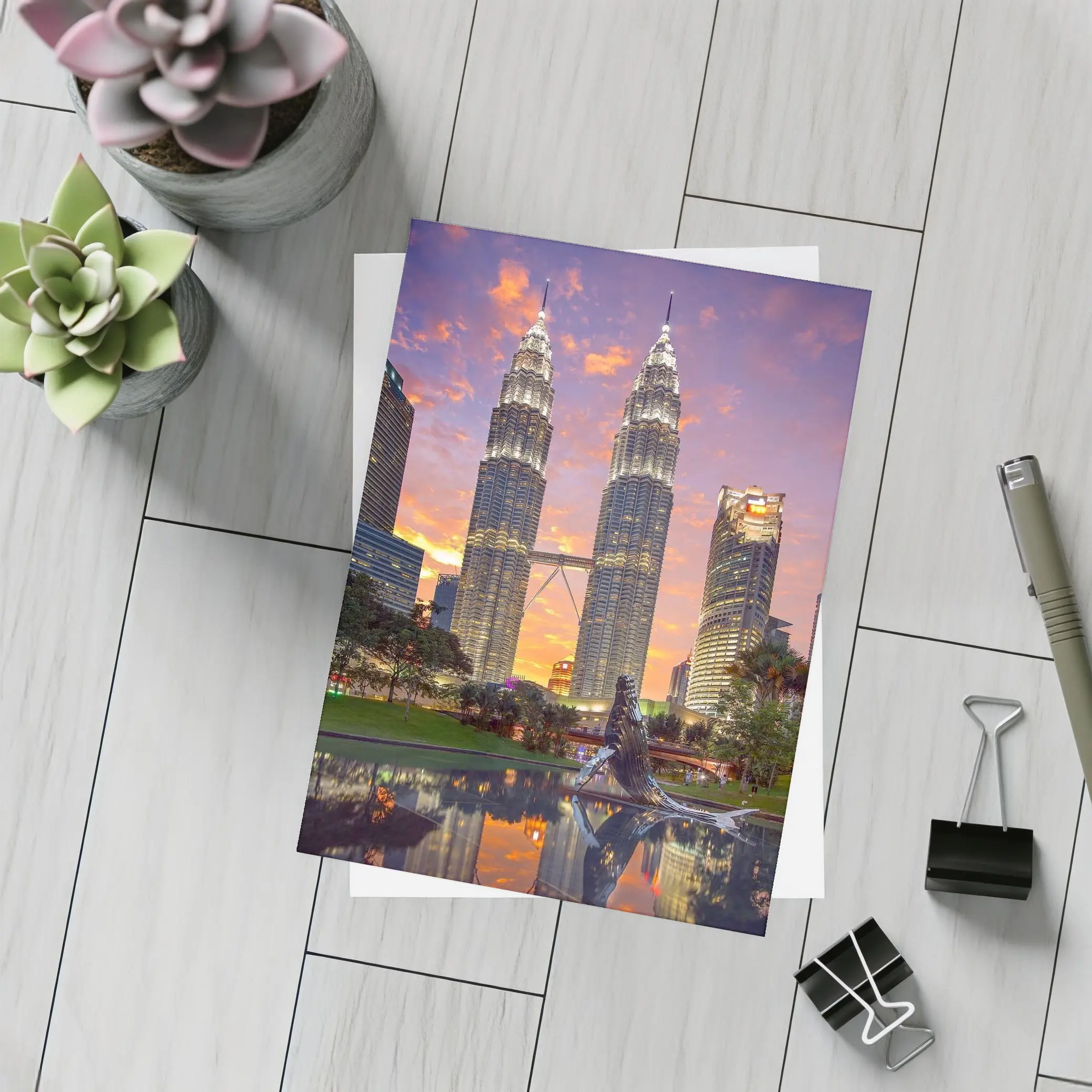 Petronas Twin Towers Kuala Lumpur Sunset Sky – Postcards