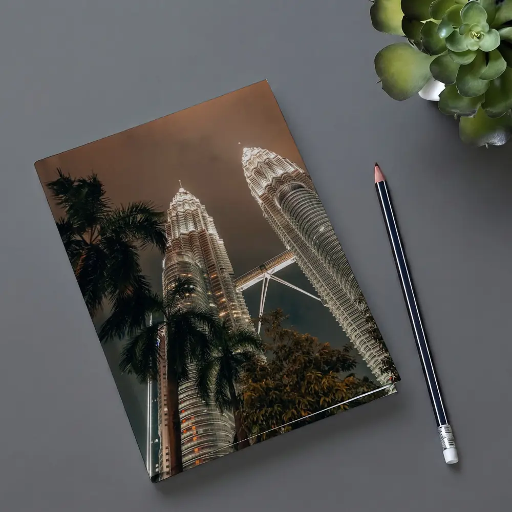 Petronas Twin Towers Kuala Lumpur Night Sky – Notebooks