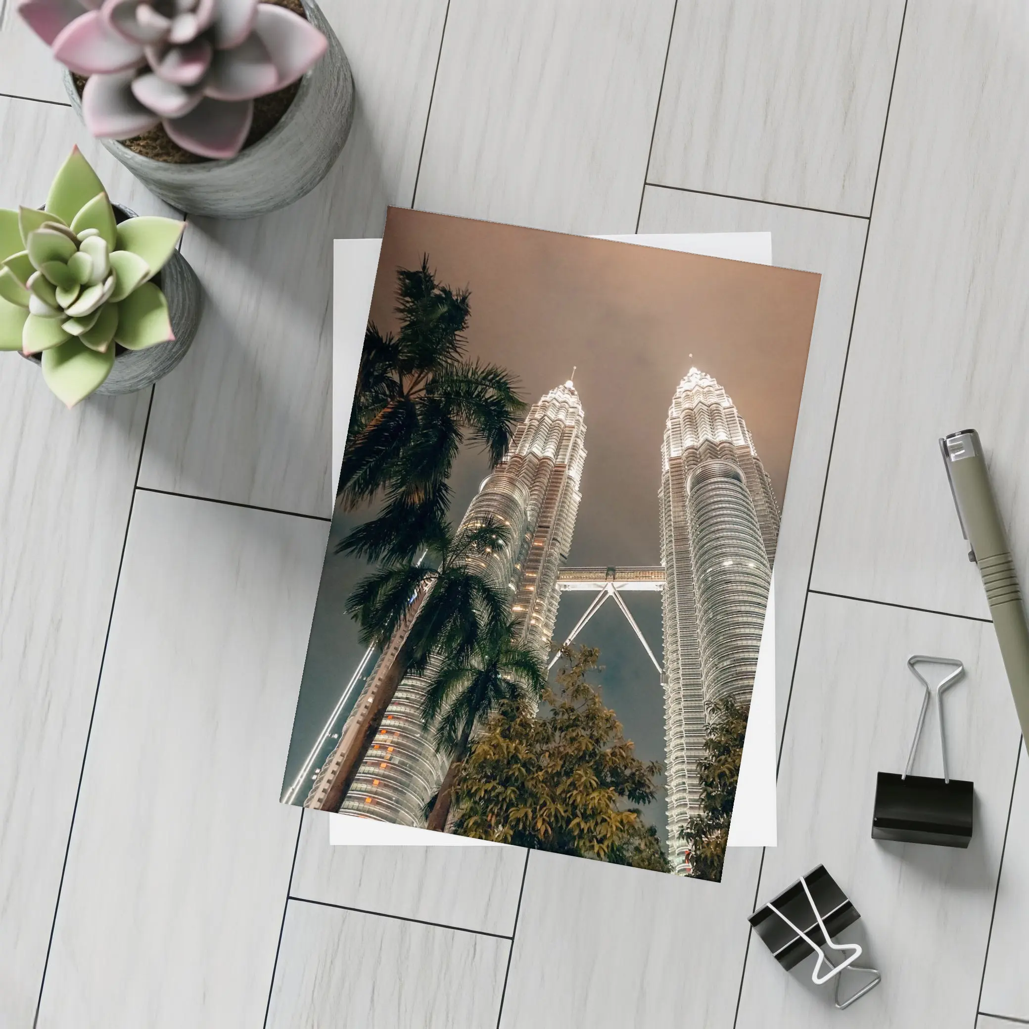 Petronas Twin Towers Kuala Lumpur Night Sky – Postcards