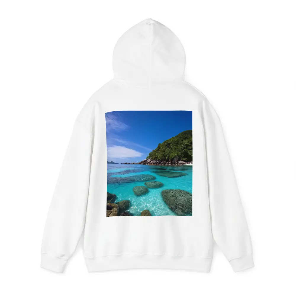 Clear Turquoise Ocean Water Rocky Tropical Island – Hoodies