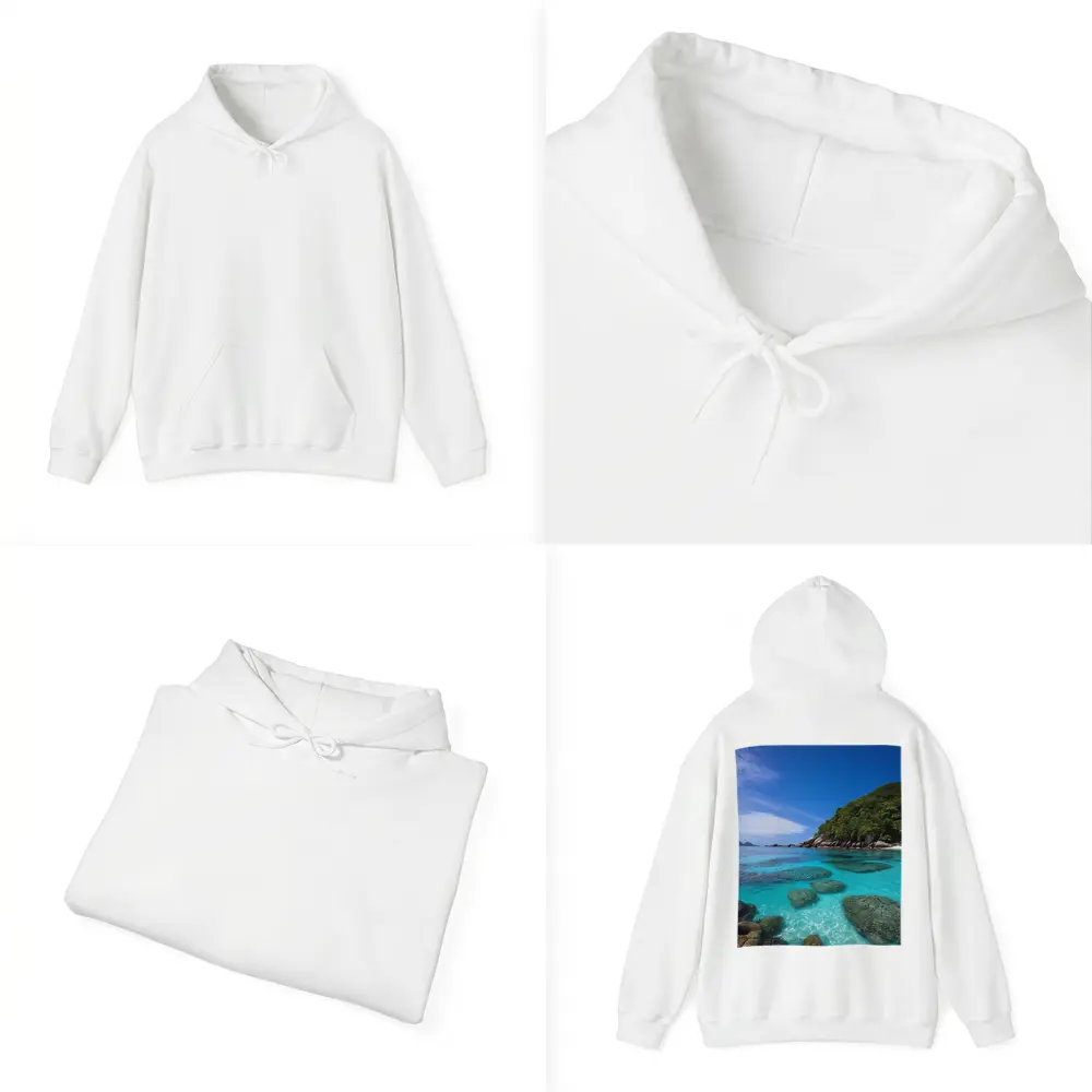 Clear Turquoise Ocean Water Rocky Tropical Island – Hoodies