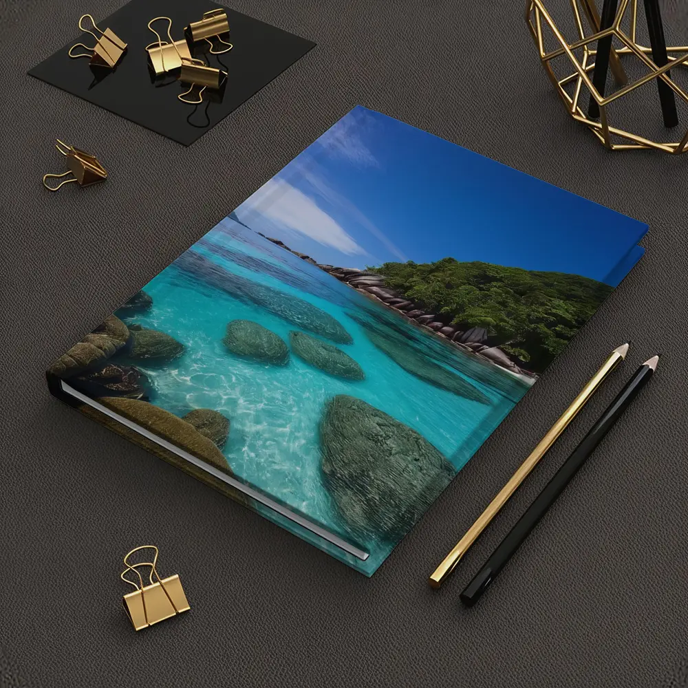 Clear Turquoise Ocean Water Rocky Tropical Island – Notebooks