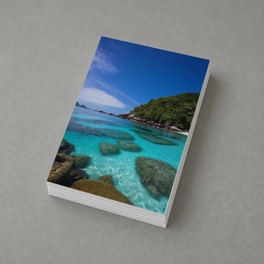 Clear Turquoise Ocean Water Rocky Tropical Island – Postcards