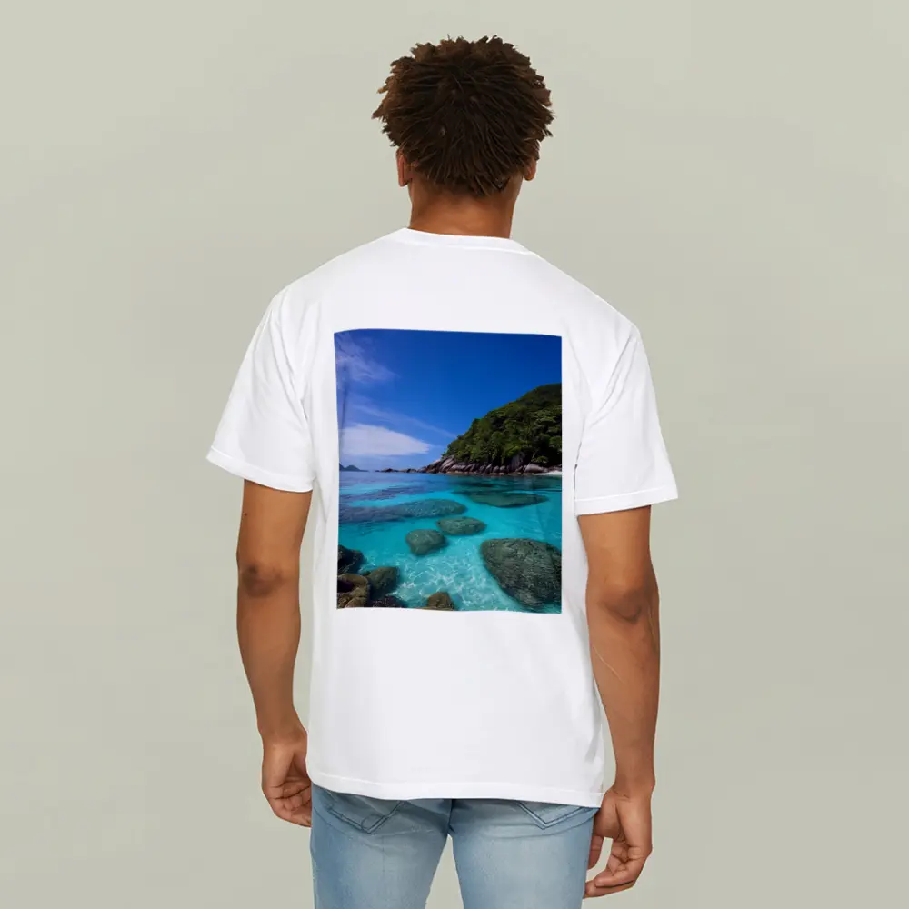 Clear Turquoise Ocean Water Rocky Tropical Island – T-Shirts