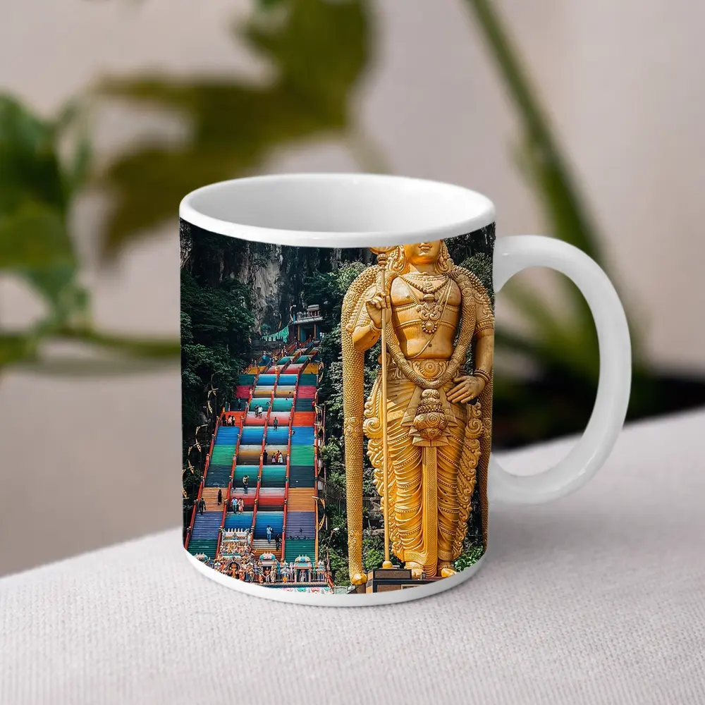 Lord Murugan Golden Statue Batu Caves Malaysia – Mugs
