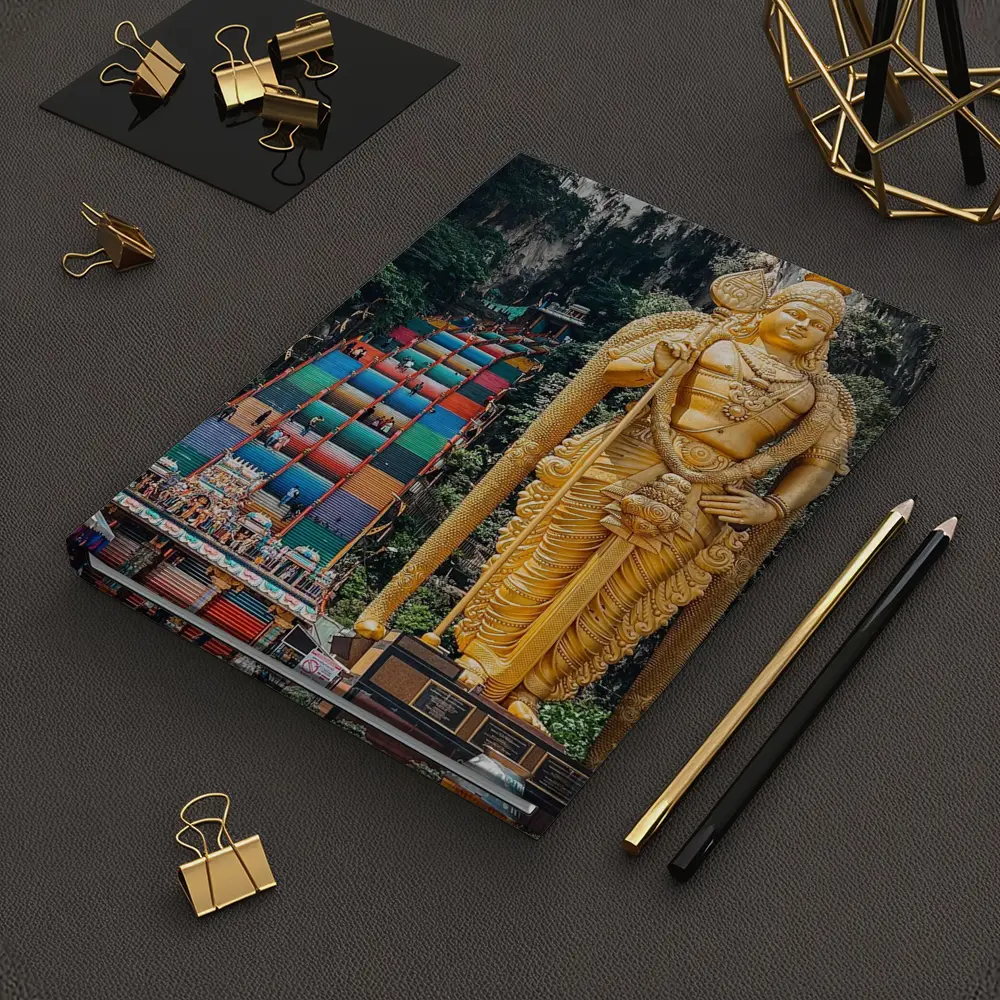 Lord Murugan Golden Statue Batu Caves Malaysia – Notebooks