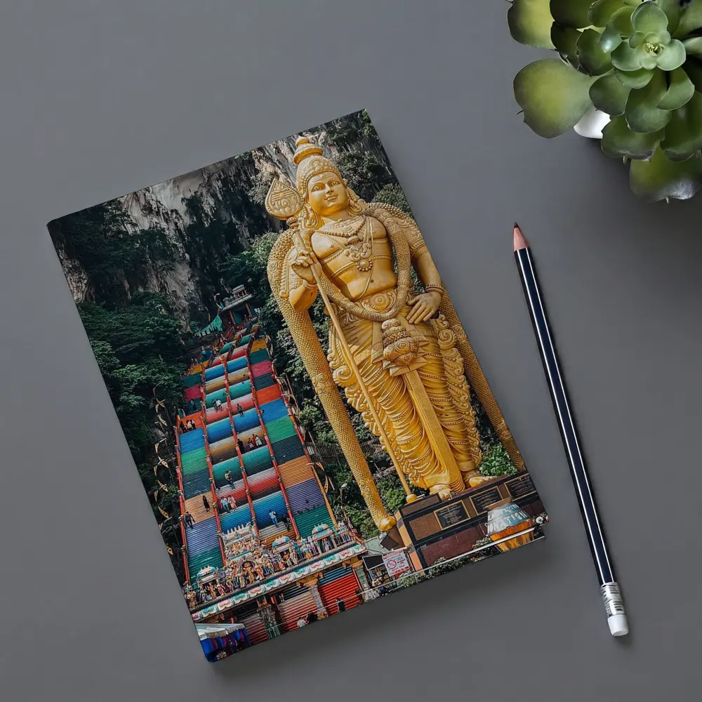 Lord Murugan Golden Statue Batu Caves Malaysia – Notebooks