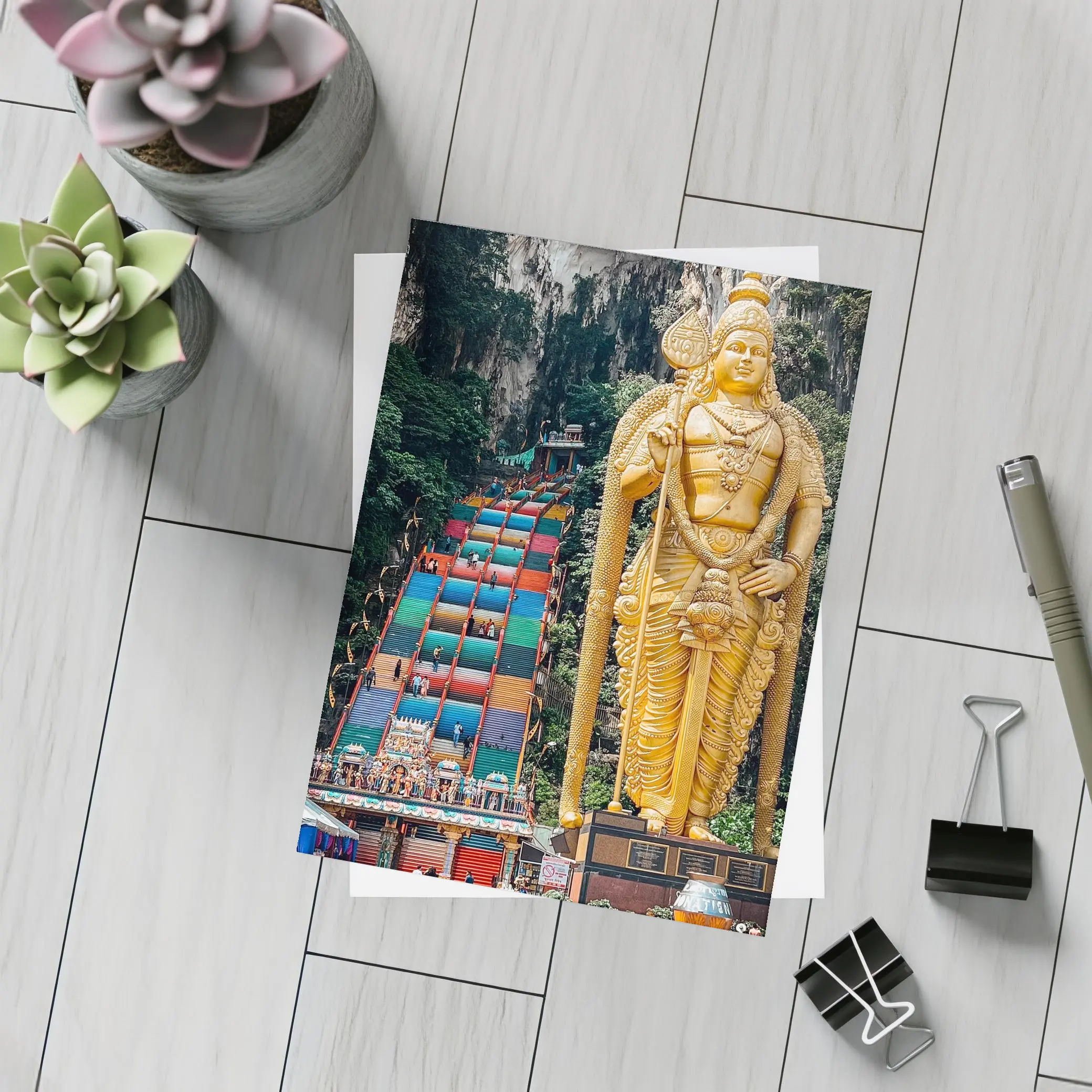 Lord Murugan Golden Statue Batu Caves Malaysia – Postcards