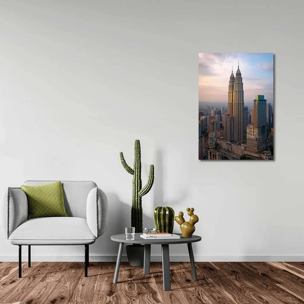 Petronas Twin Towers Kuala Lumpur Sunset Skyline – Wall Art