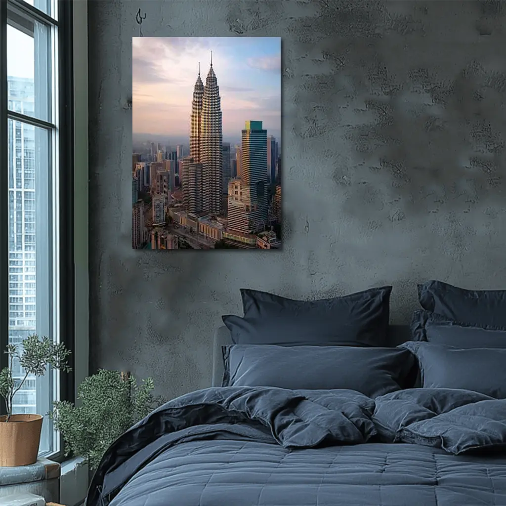 Petronas Twin Towers Kuala Lumpur Sunset Skyline – Wall Art