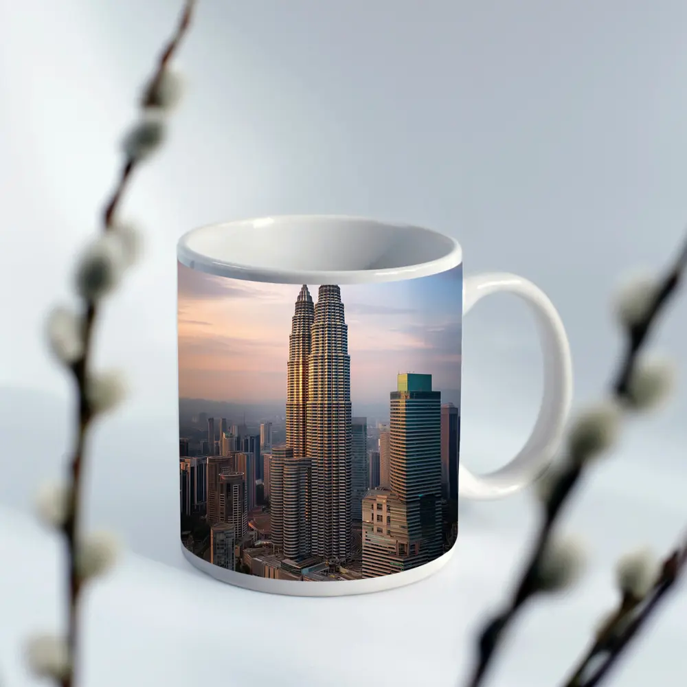 Petronas Twin Towers Kuala Lumpur Sunset Skyline – Mugs