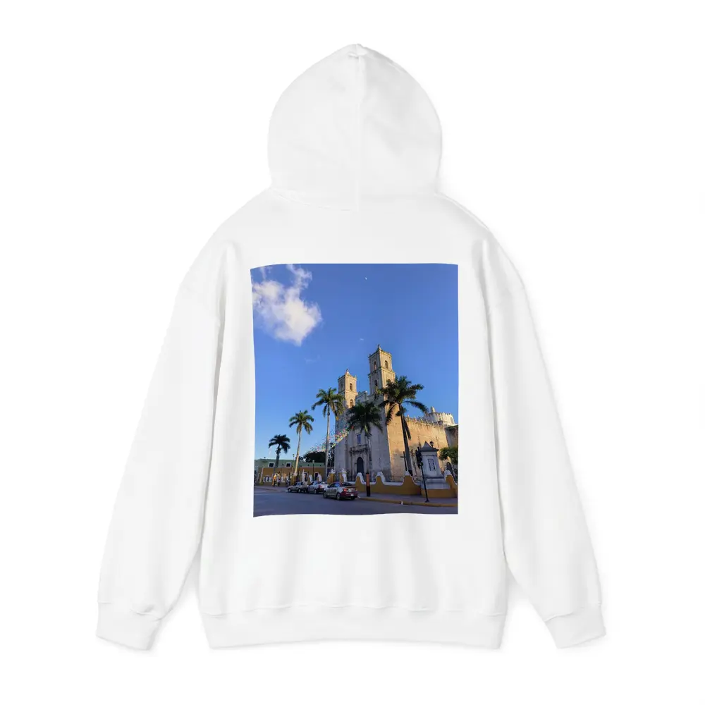 Colonial Cathedral Palm Trees Blue Sky – Hoodies