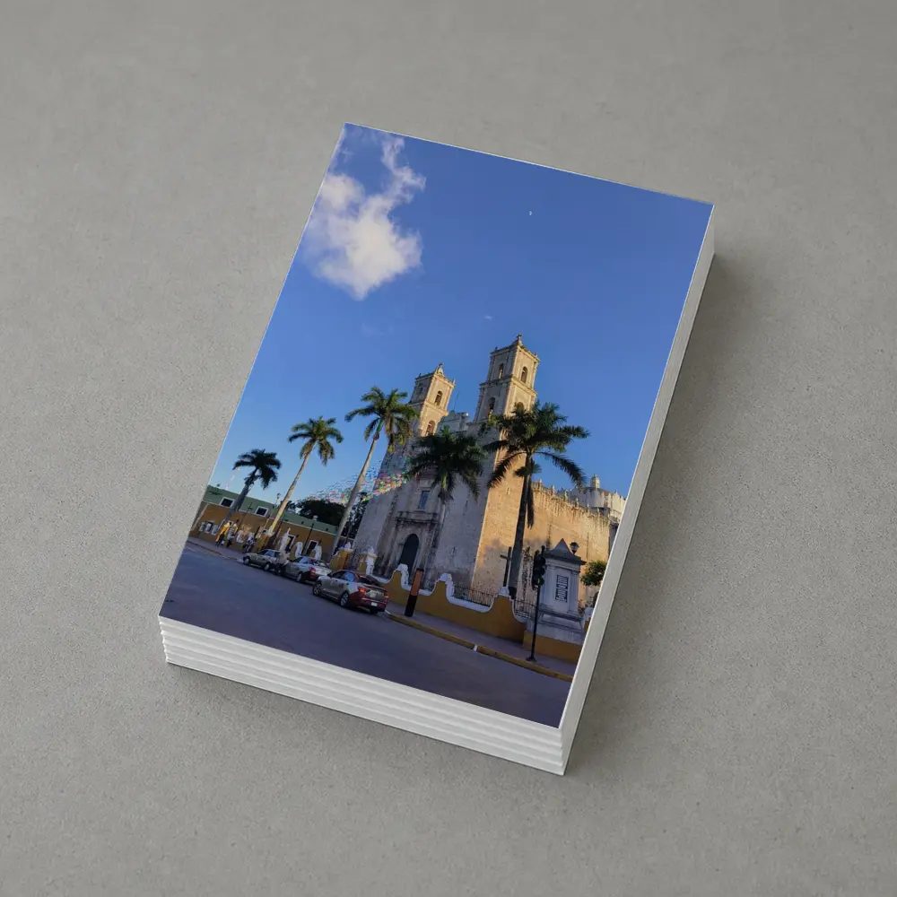 Colonial Cathedral Palm Trees Blue Sky – Postcards
