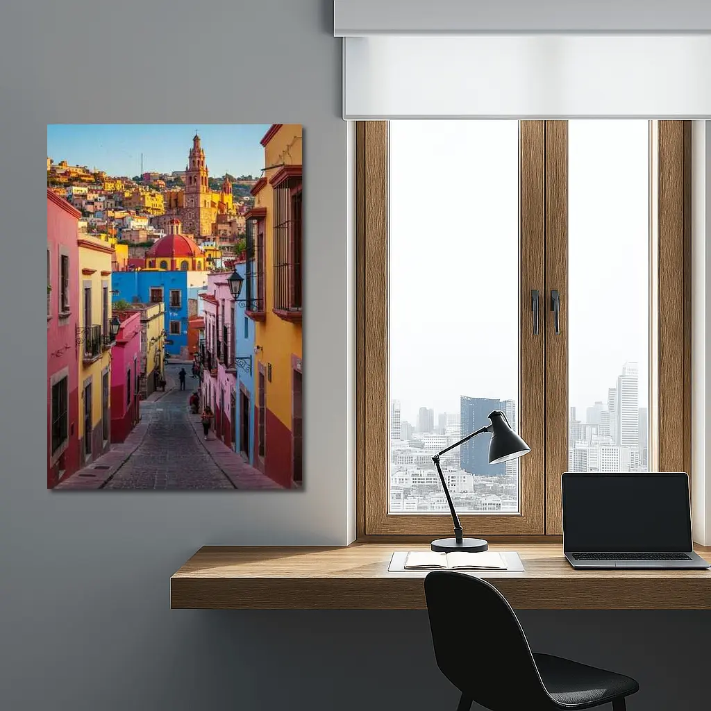 Guanajuato Mexico Colorful Colonial Street Scene – Wall Art