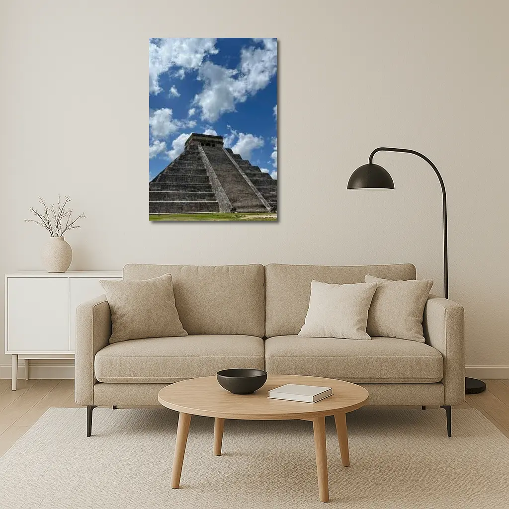 Chichen Itza Pyramid Blue Sky Mexico – Wall Art