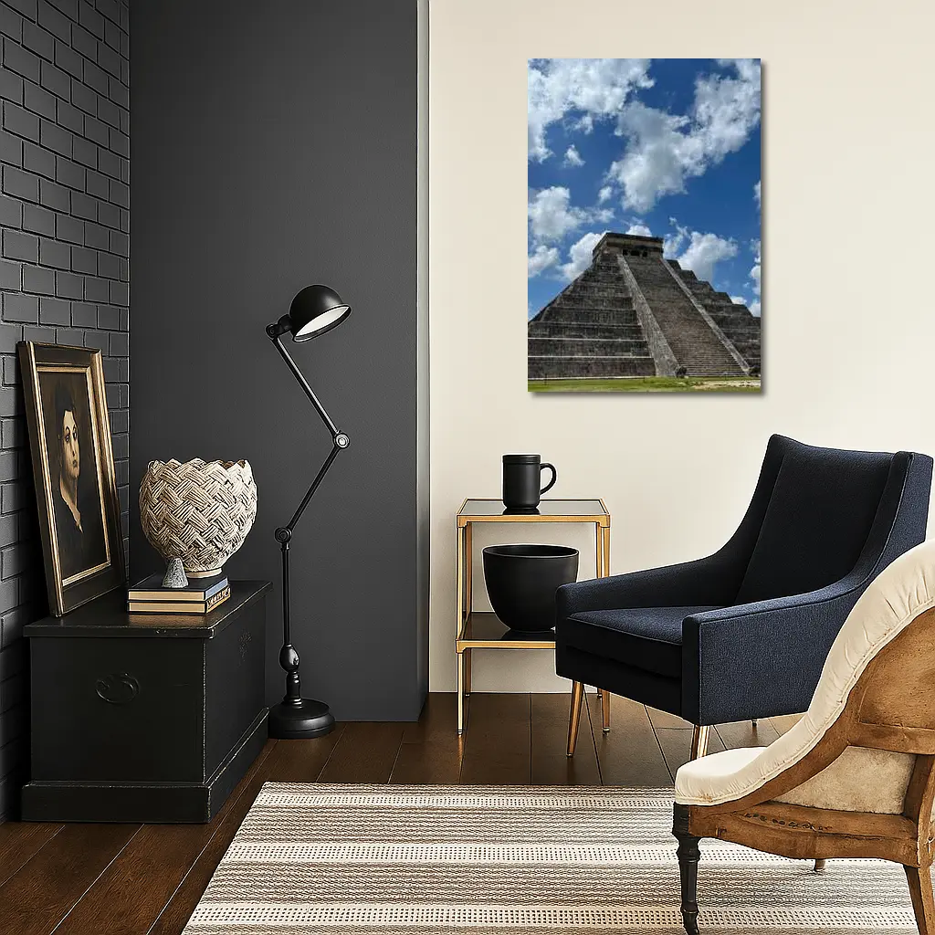 Chichen Itza Pyramid Blue Sky Mexico – Wall Art