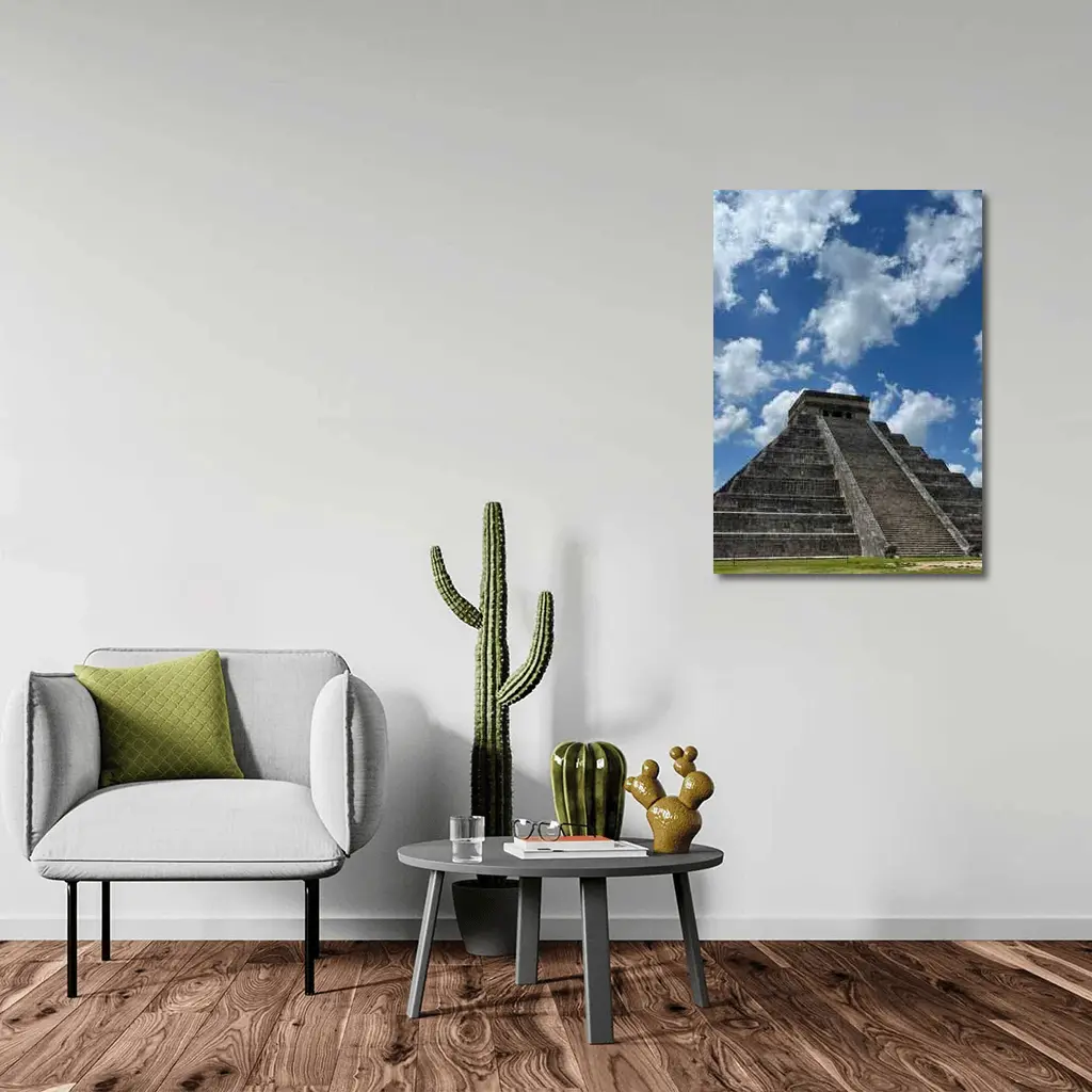 Chichen Itza Pyramid Blue Sky Mexico – Wall Art