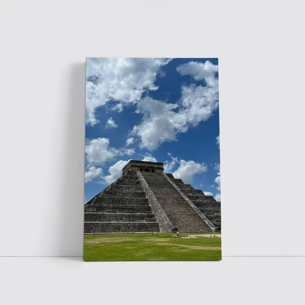 Chichen Itza Pyramid Blue Sky Mexico – Wall Art