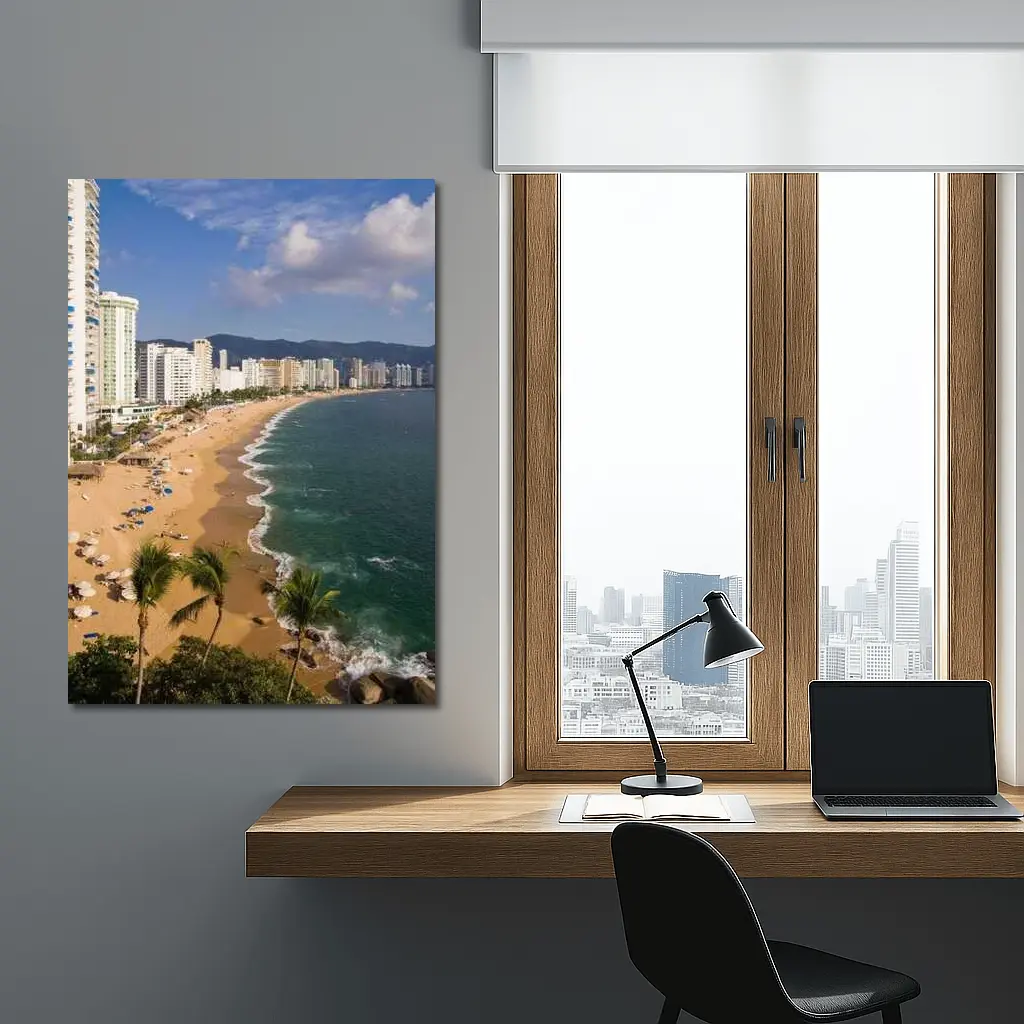Acapulco Beach Skyline Coastal City View – Wall Art