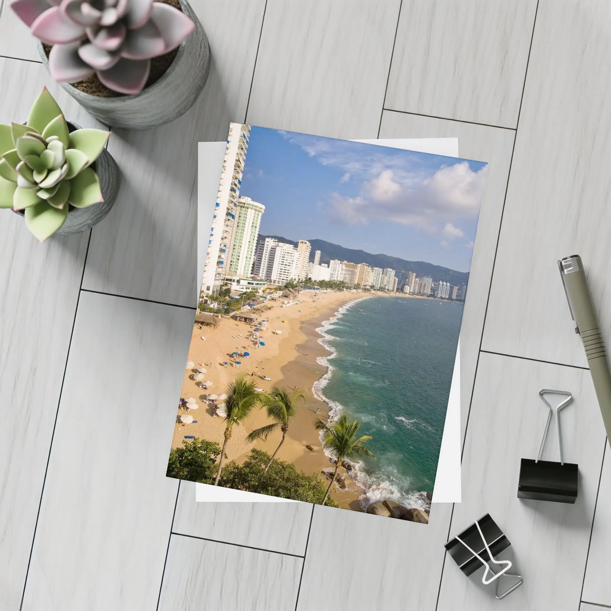 Acapulco Beach Skyline Coastal City View – Postcards