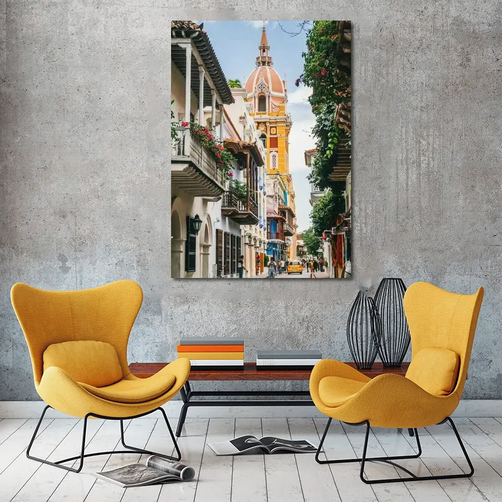 Cartagena Old Town Cathedral Street Colombia – Wall Art