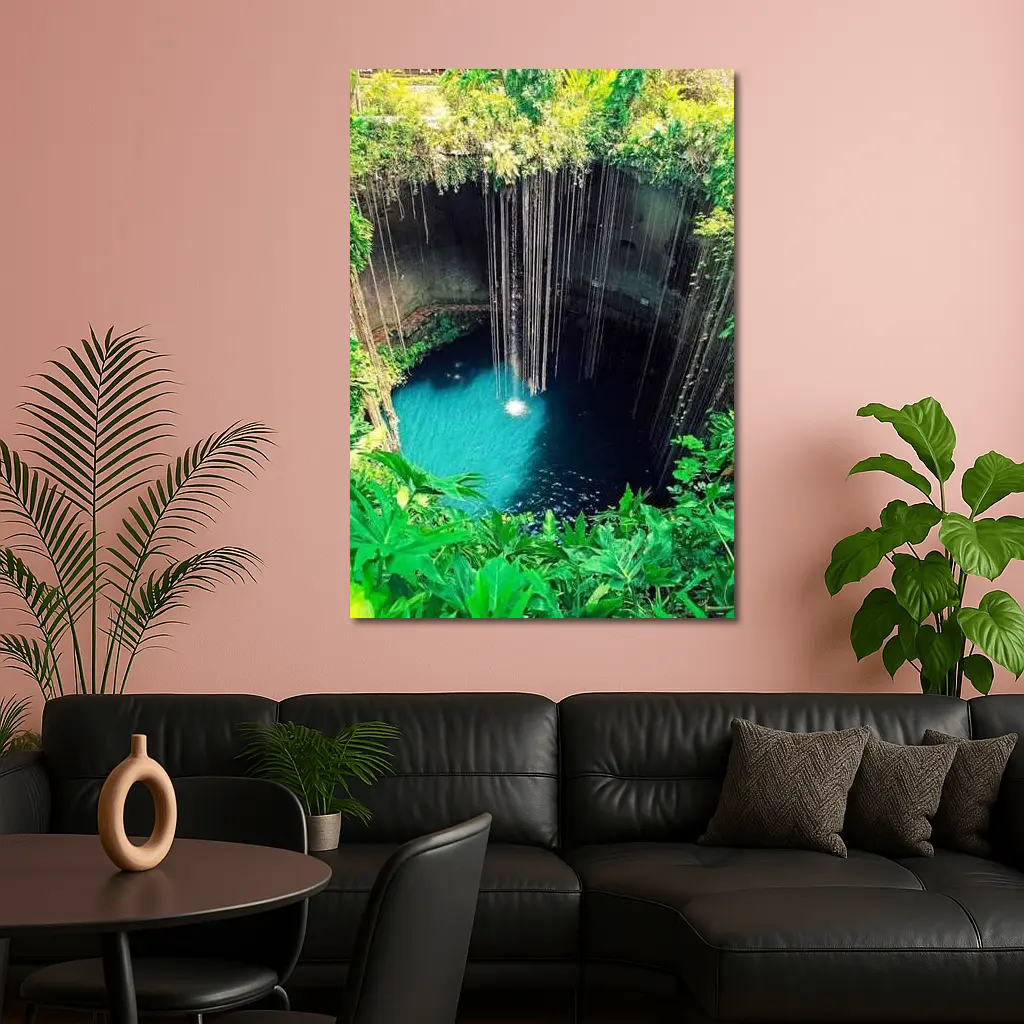 Ik Kil Cenote Turquoise Water Mexico Jungle – Wall Art