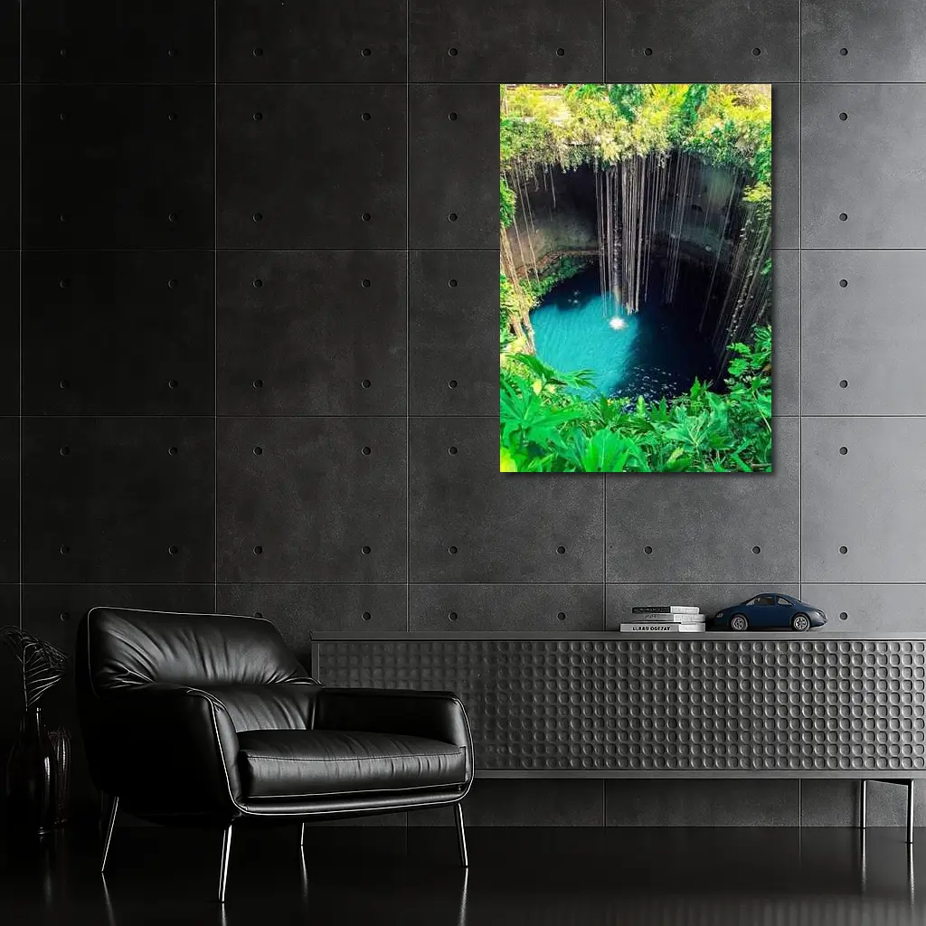 Ik Kil Cenote Turquoise Water Mexico Jungle – Wall Art