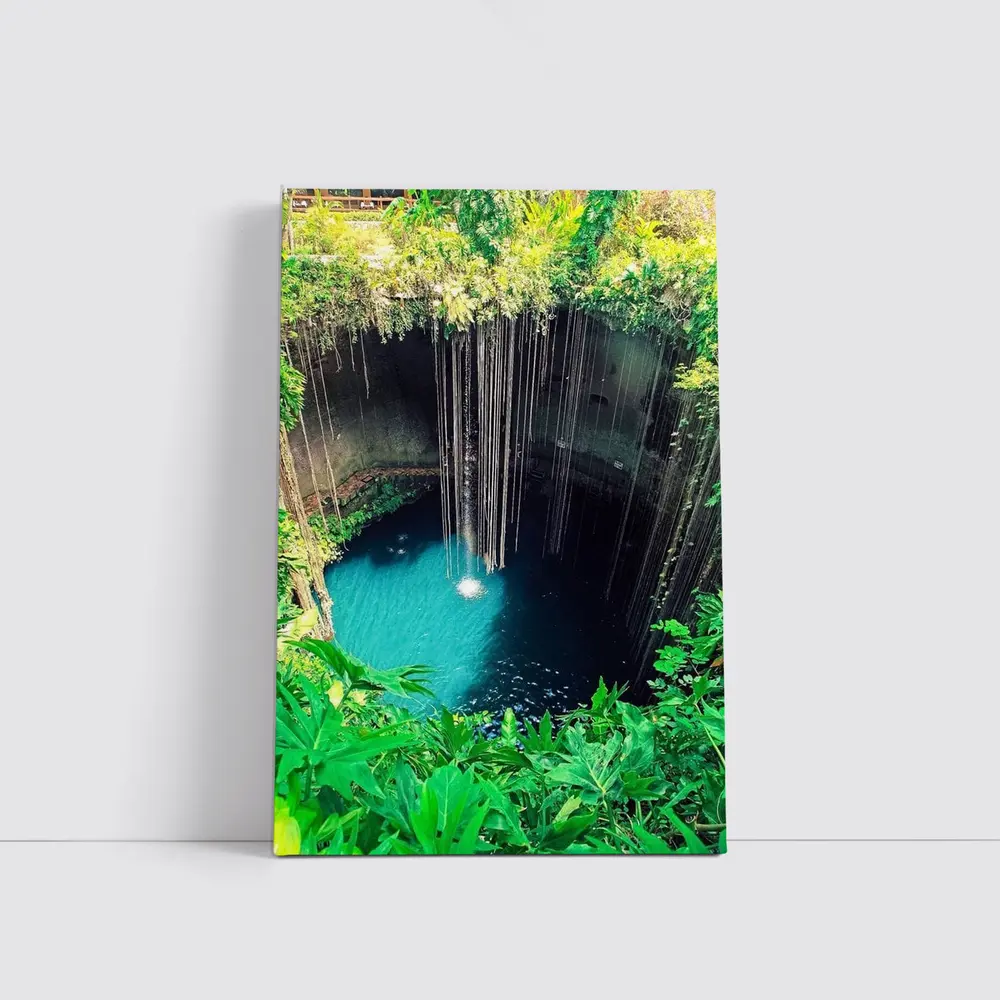 Ik Kil Cenote Turquoise Water Mexico Jungle – Wall Art
