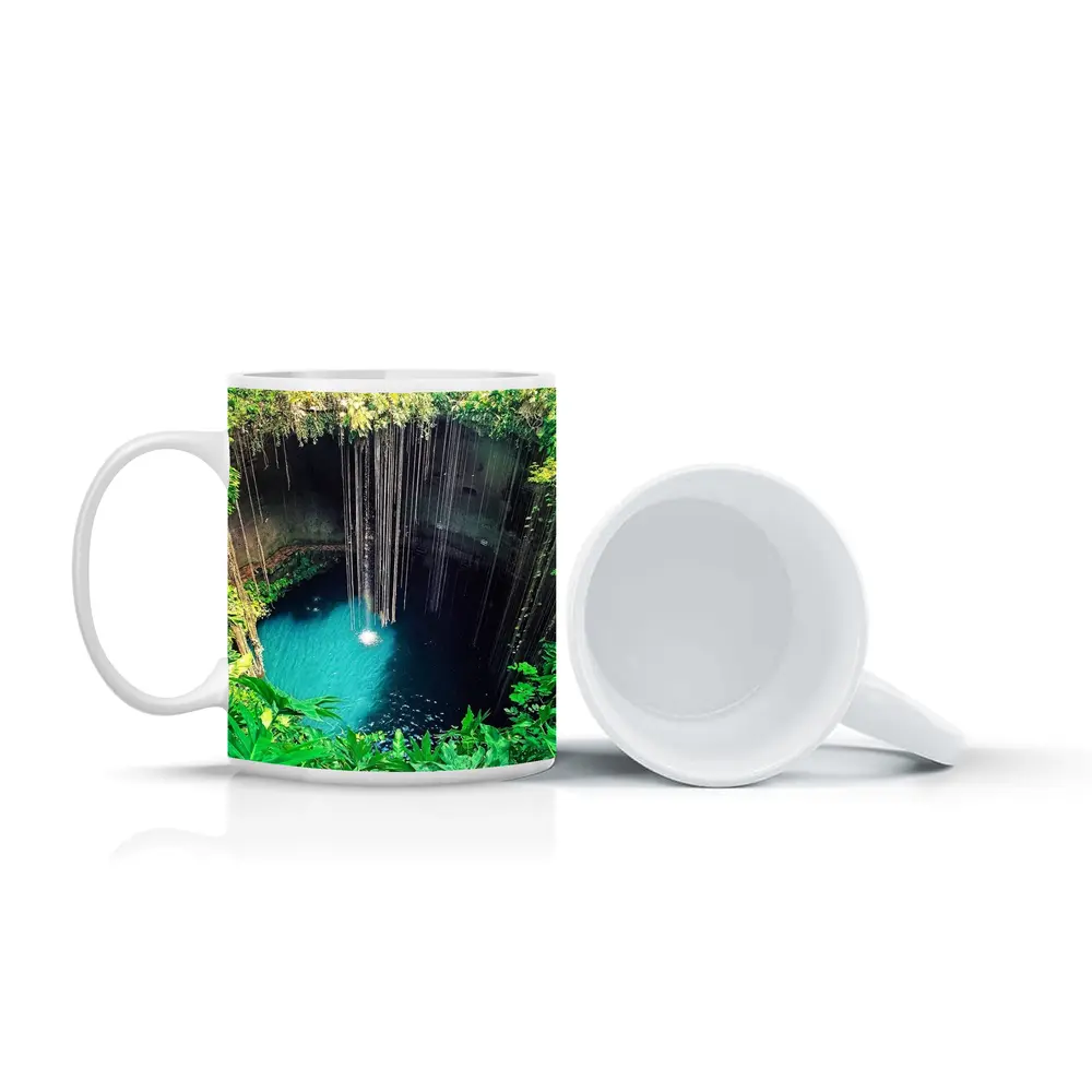 Ik Kil Cenote Turquoise Water Mexico Jungle – Mugs