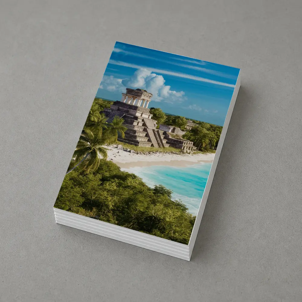 Mayan Temple Ruins Tropical Beach Jungle – Postcards