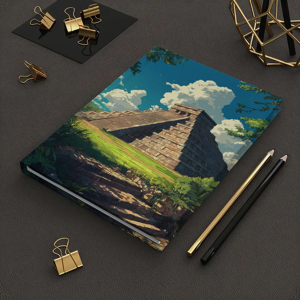 Chichen Itza Pyramid Anime Style Blue Sky – Notebooks