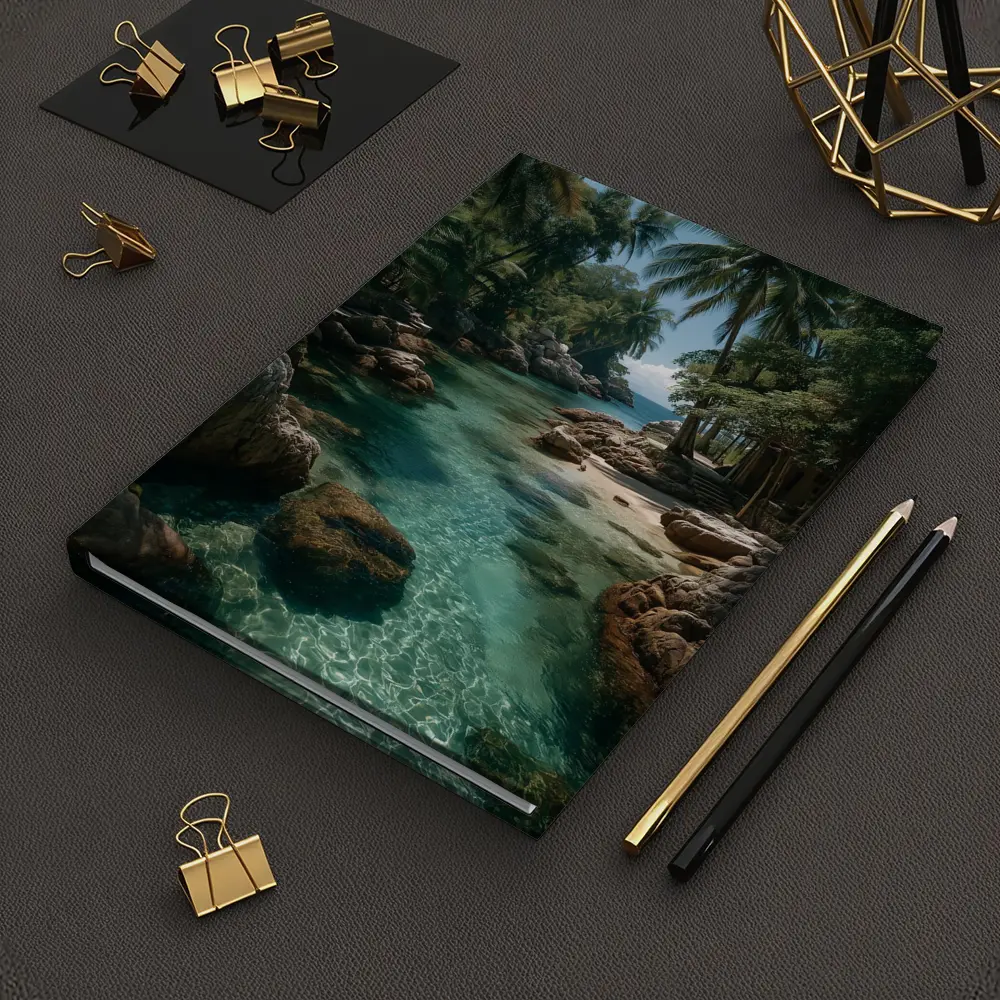 Tropical Clear River Rocky Palm Forest – Notebooks