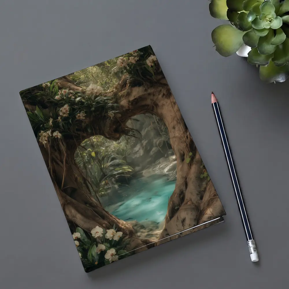 Ancient Tree Arch Tropical Forest River – Notebooks