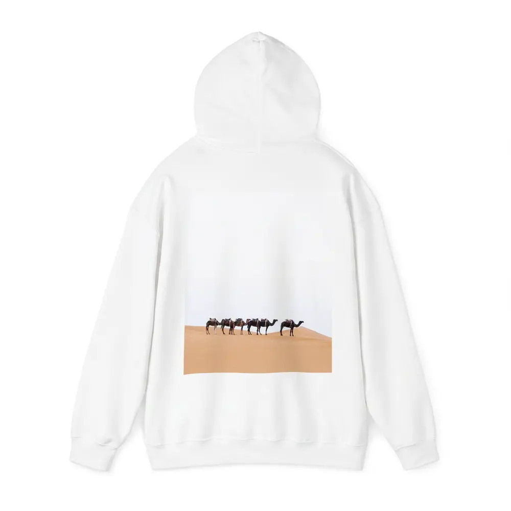 Camel Caravan Walking Across Desert Dunes – Hoodies
