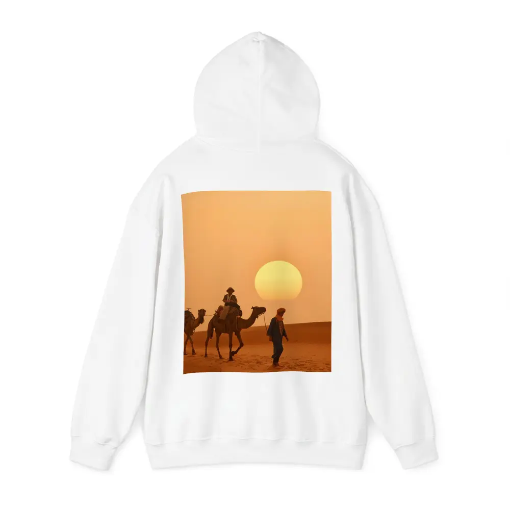 Camel Caravan Walking Desert Golden Sunset – Hoodies