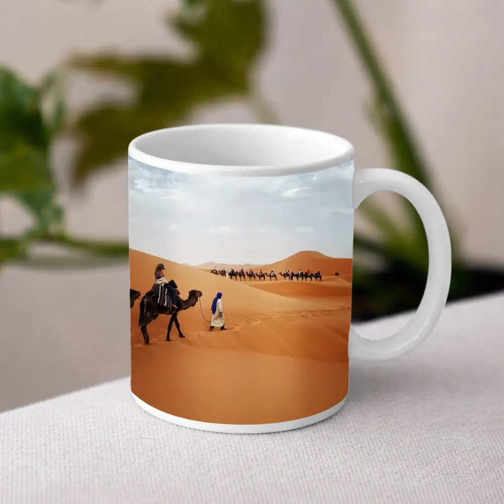 Camel Caravan Crossing Sahara Desert Dunes – Mugs